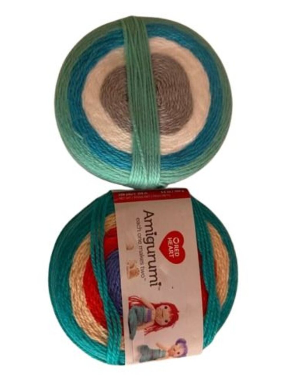 2 Red Heart Amgurumi Yarn Mermaid + 1 - 2 Super Fine Rolls 3.5oz Each #608-2